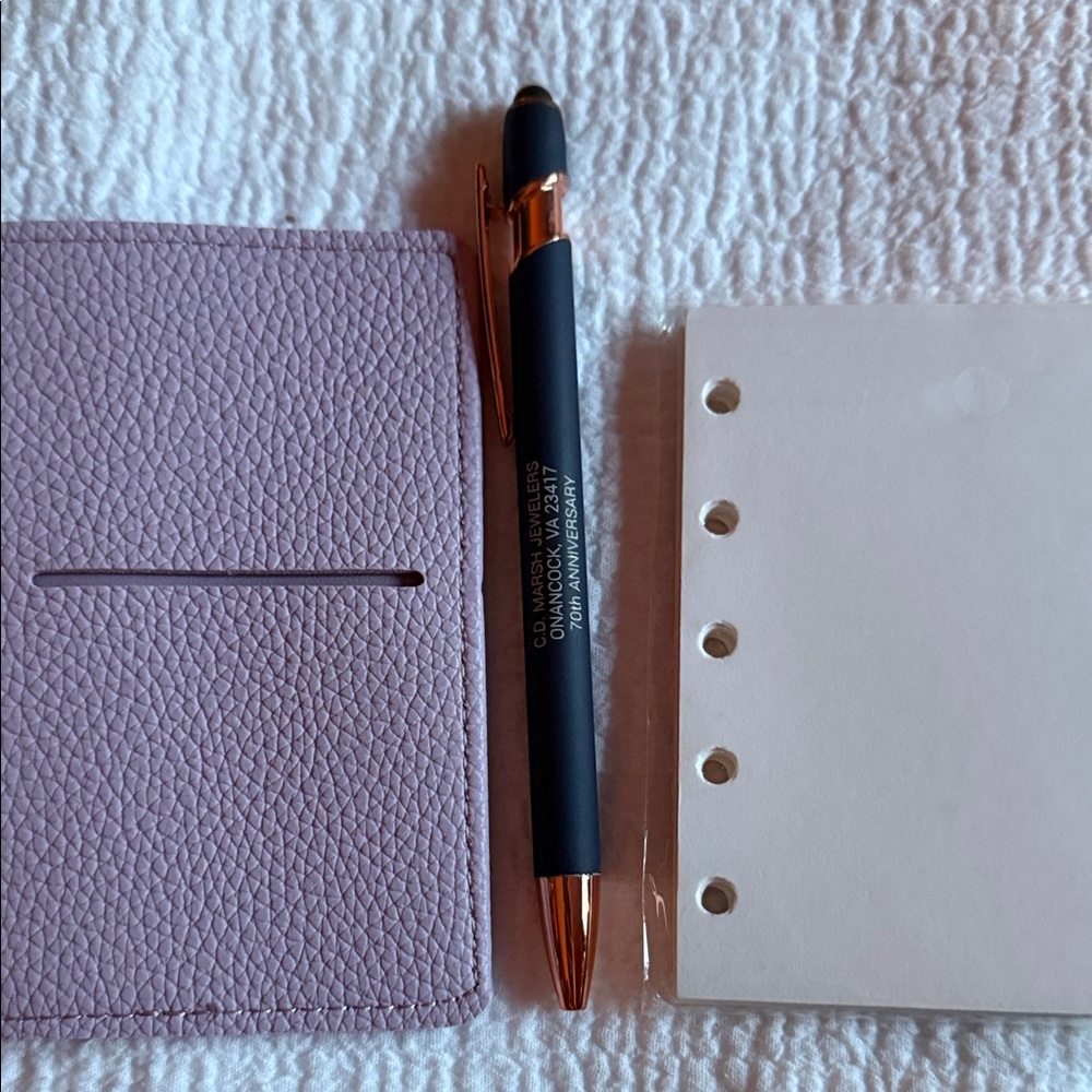 Lilac Faux Leather Mini Ring Planner Cover with Refill Pages - Picture 7 of 13